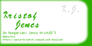 kristof jencs business card